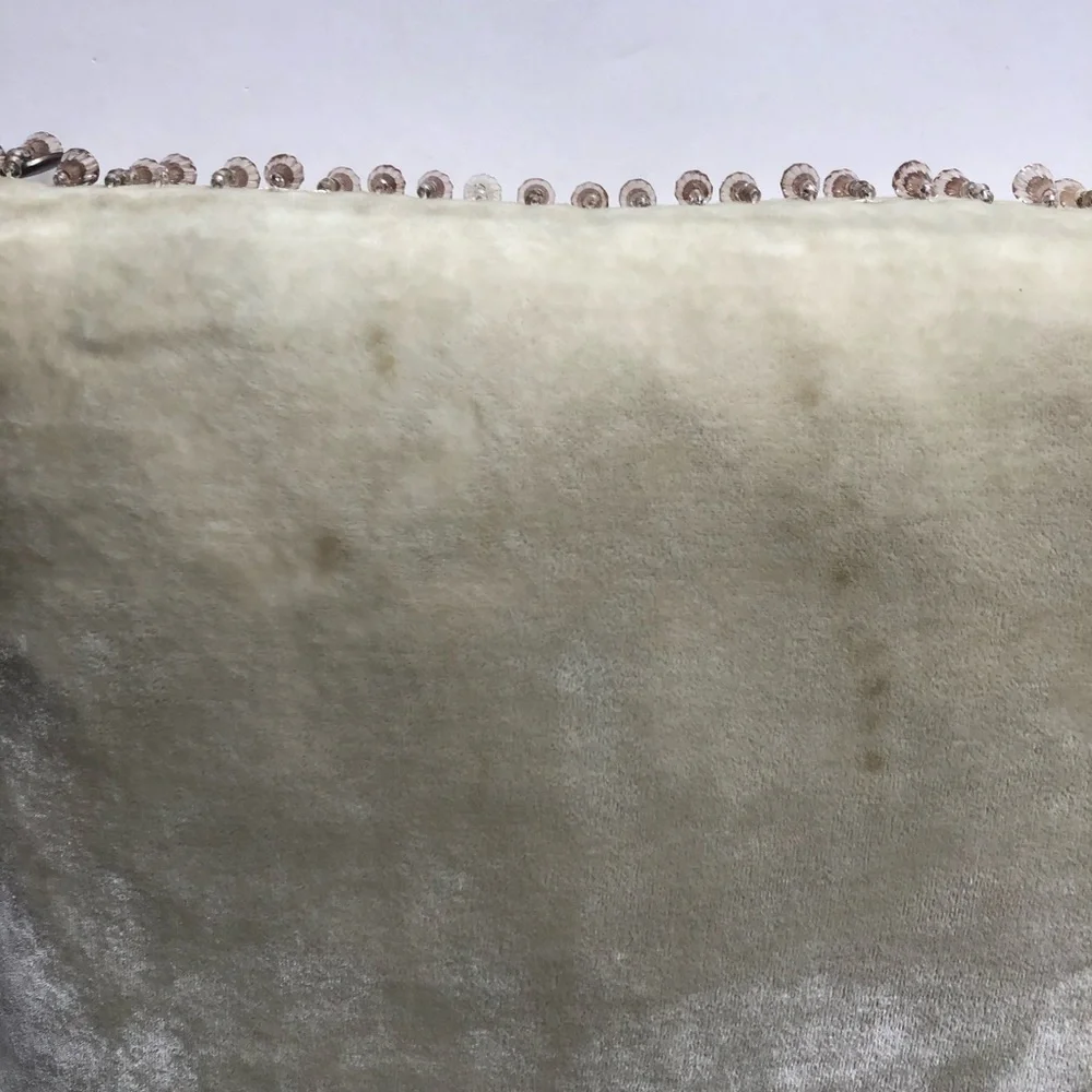 Z Gallerie 14” x 14” Accent Pillow Velvet Beaded Beige